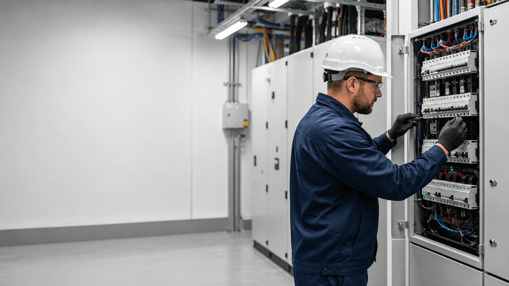 Technician on a service call